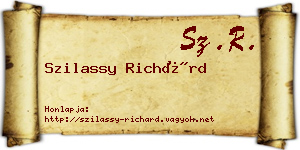 Szilassy Richárd névjegykártya