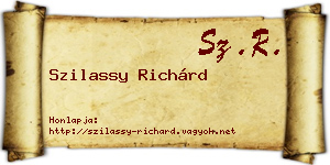 Szilassy Richárd névjegykártya