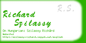 richard szilassy business card